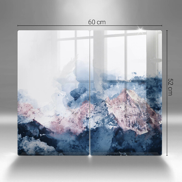 Főzőlap védő üveglap Absztrakt festett hegyek