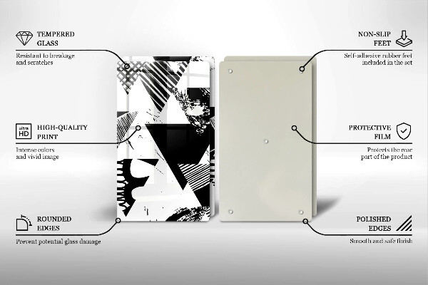 Főzőlap védő üveglap Geometriai háromszögek