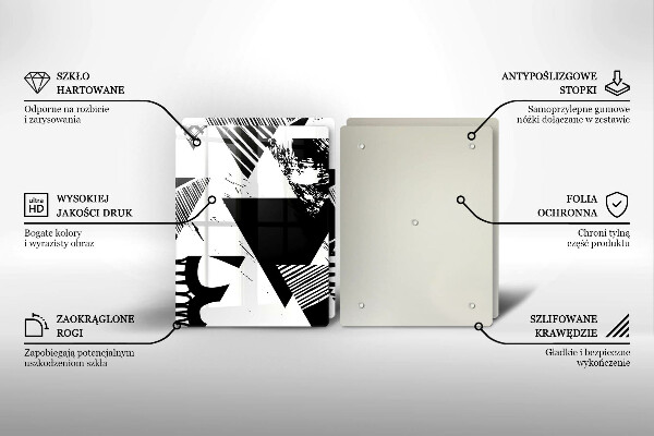 Főzőlap védő üveglap Geometriai háromszögek