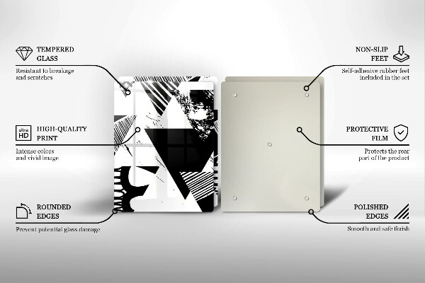 Főzőlap védő üveglap Geometriai háromszögek