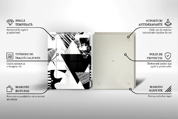 Főzőlap védő üveglap Geometriai háromszögek