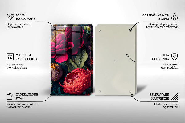 Főzőlap védő üveglap Gyönyörű virágok