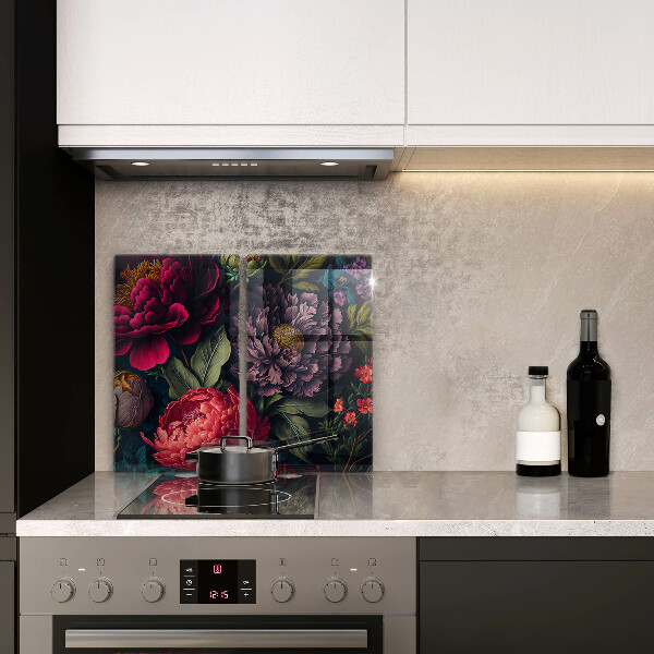 Főzőlap védő üveglap Gyönyörű virágok