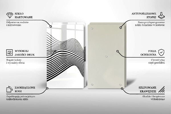 Főzőlap védő üveglap Lineáris absztrakció