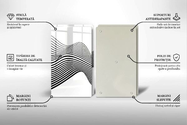 Főzőlap védő üveglap Lineáris absztrakció