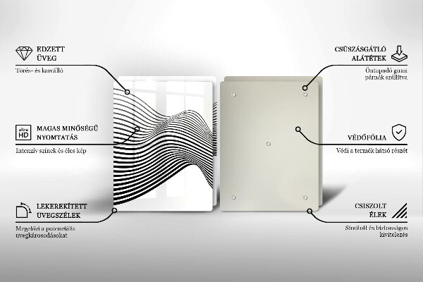 Főzőlap védő üveglap Lineáris absztrakció