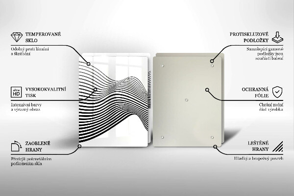 Főzőlap védő üveglap Lineáris absztrakció