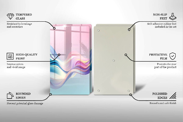 Főzőlap védő üveglap Pasztell absztrakció