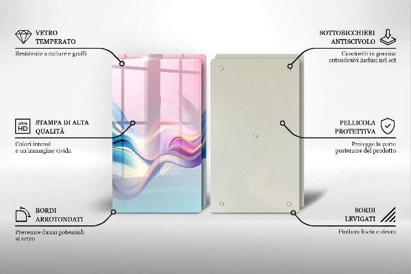 Főzőlap védő üveglap Pasztell absztrakció