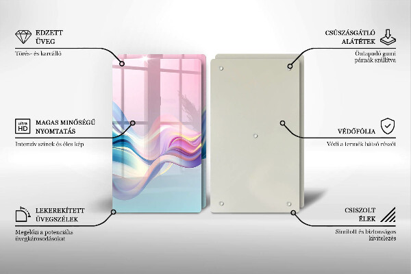 Főzőlap védő üveglap Pasztell absztrakció