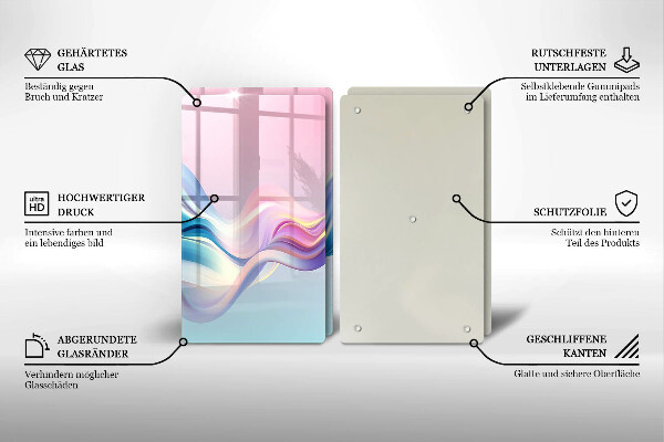 Főzőlap védő üveglap Pasztell absztrakció