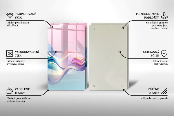 Főzőlap védő üveglap Pasztell absztrakció