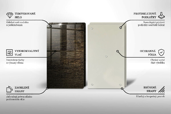 Főzőlap védő üveglap Fa kéreg textúra