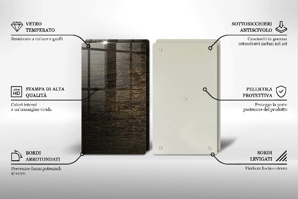 Főzőlap védő üveglap Fa kéreg textúra