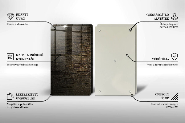 Főzőlap védő üveglap Fa kéreg textúra