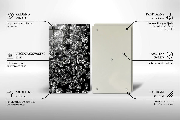 Főzőlap védő üveglap Gyémántok gyémántok