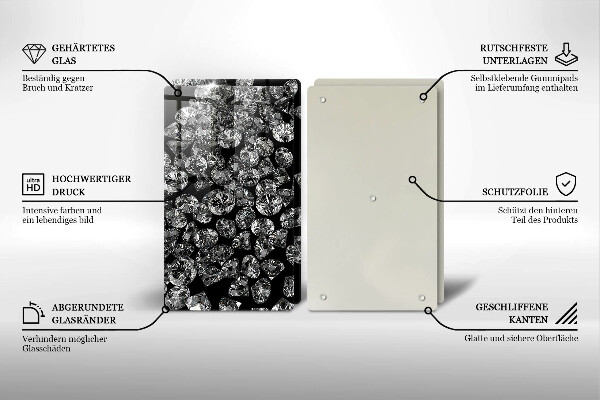 Főzőlap védő üveglap Gyémántok gyémántok