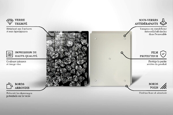 Főzőlap védő üveglap Gyémántok gyémántok