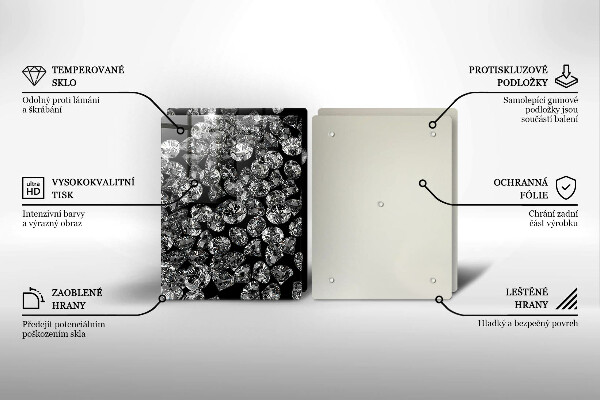 Főzőlap védő üveglap Gyémántok gyémántok