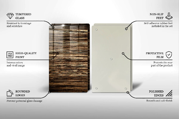 Főzőlap védő üveglap Fa textúra