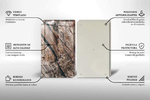 Főzőlap védő üveglap Fa szerkezet