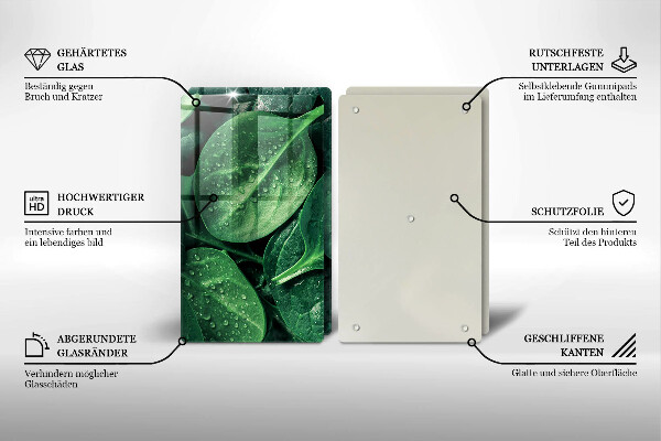 Főzőlap védő üveglap Bazsalikom