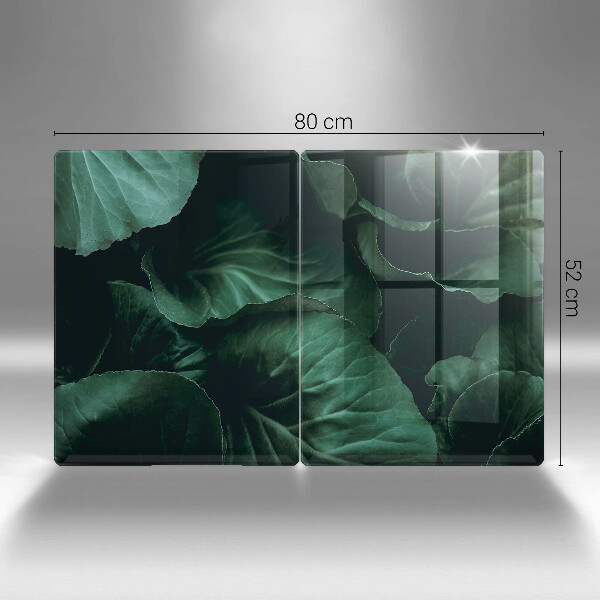 Főzőlap védő üveglap Vad sötét levelek