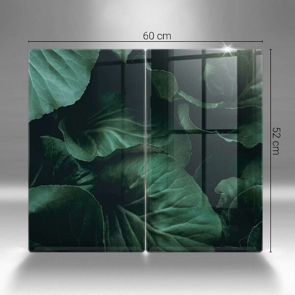 Főzőlap védő üveglap Vad sötét levelek