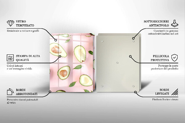 Főzőlap védő üveglap Avokádó minta