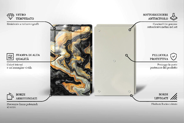 Főzőlap védő üveglap Absztrakt szerkezet