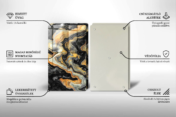 Főzőlap védő üveglap Absztrakt szerkezet