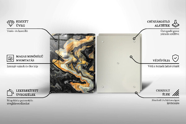 Főzőlap védő üveglap Absztrakt szerkezet