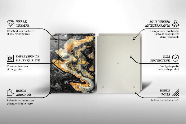 Főzőlap védő üveglap Absztrakt szerkezet