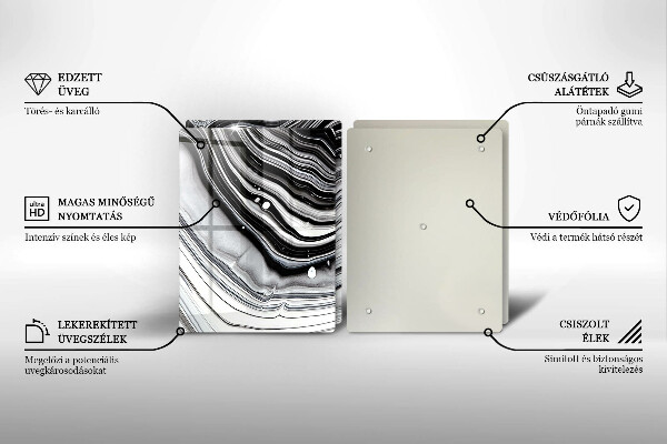 Főzőlap védő üveglap Tinta absztrakció