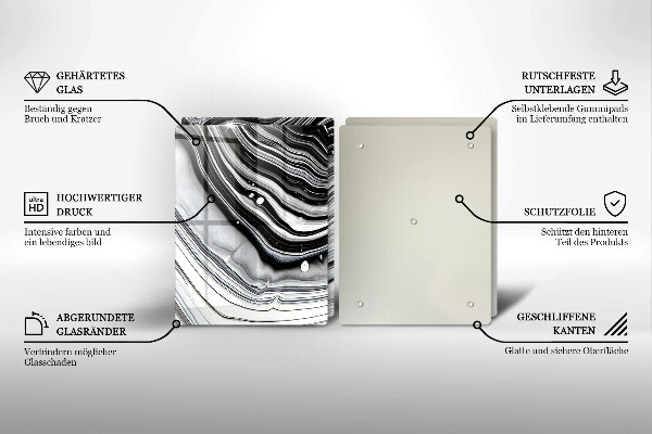 Főzőlap védő üveglap Tinta absztrakció