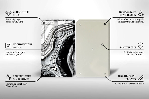 Főzőlap védő üveglap Tinta absztrakció