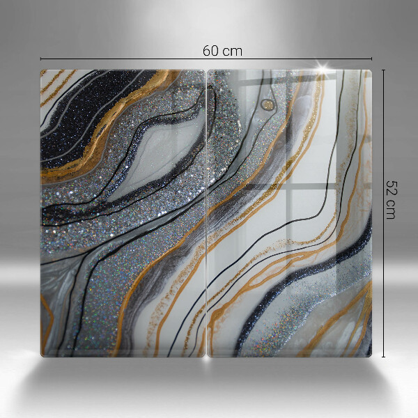 Főzőlap védő üveglap szikla arannyal