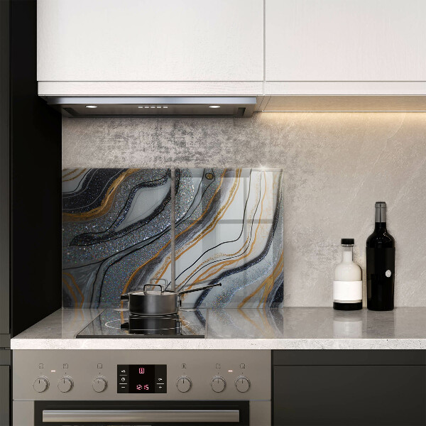 Főzőlap védő üveglap szikla arannyal