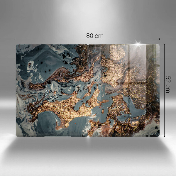 Főzőlap védő üveglap Arany sziklaszerkezet