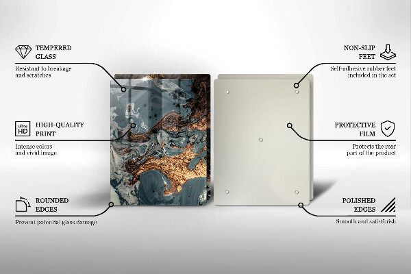 Főzőlap védő üveglap Arany sziklaszerkezet