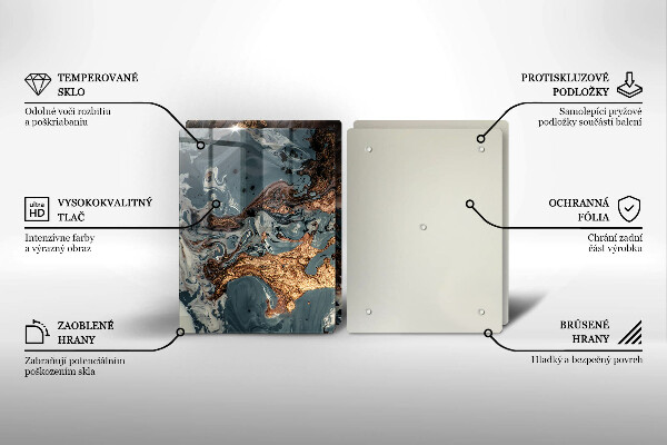 Főzőlap védő üveglap Arany sziklaszerkezet