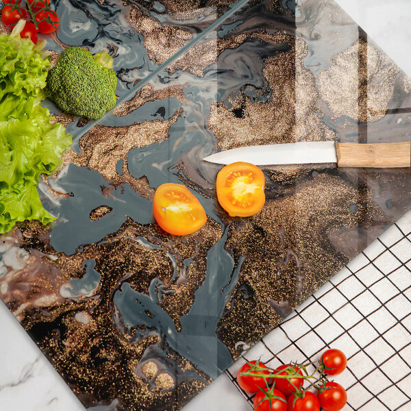 Főzőlap védő üveglap Arany sziklaszerkezet