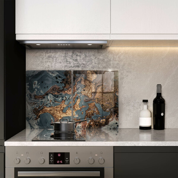 Főzőlap védő üveglap Arany sziklaszerkezet