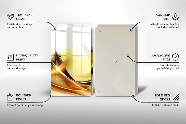 Főzőlap védő üveglap Absztrakt fényvonalak