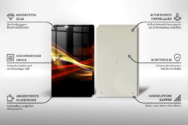 Főzőlap védő üveglap Absztrakt füst és fény