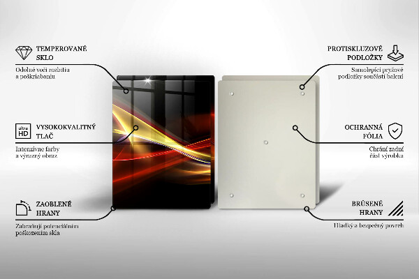 Főzőlap védő üveglap Absztrakt füst és fény