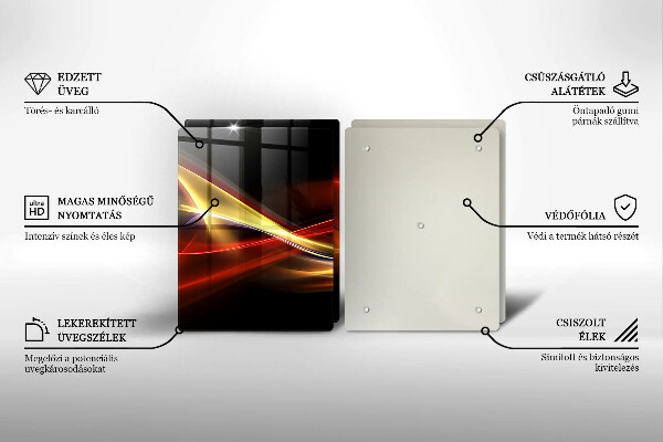 Főzőlap védő üveglap Absztrakt füst és fény