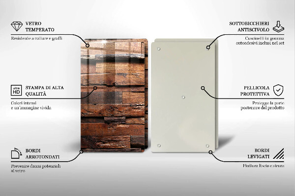 Főzőlap védő üveglap Dekoratív fa táblák