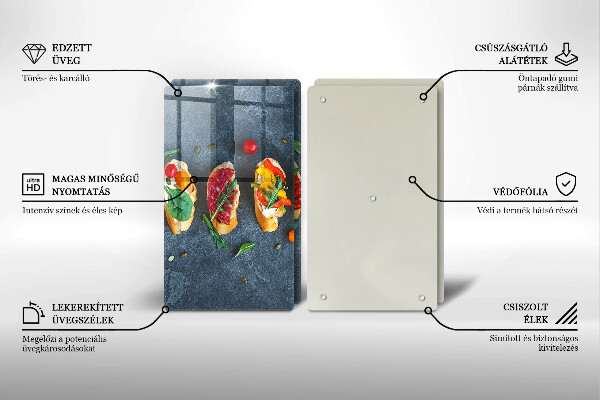 Főzőlap védő üveglap Színes szendvicsek