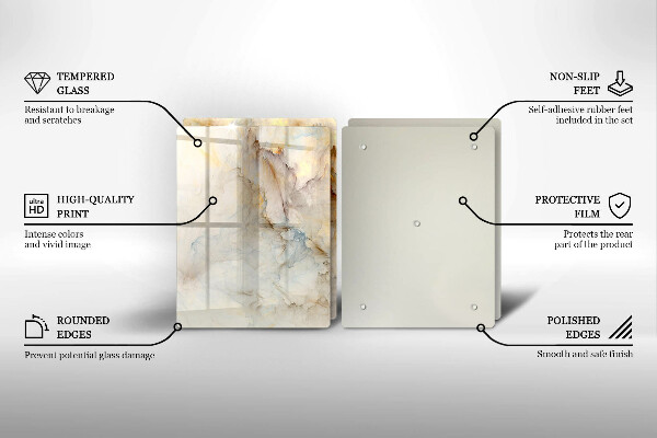 Főzőlap védő üveglap Márvány textúra arannyal